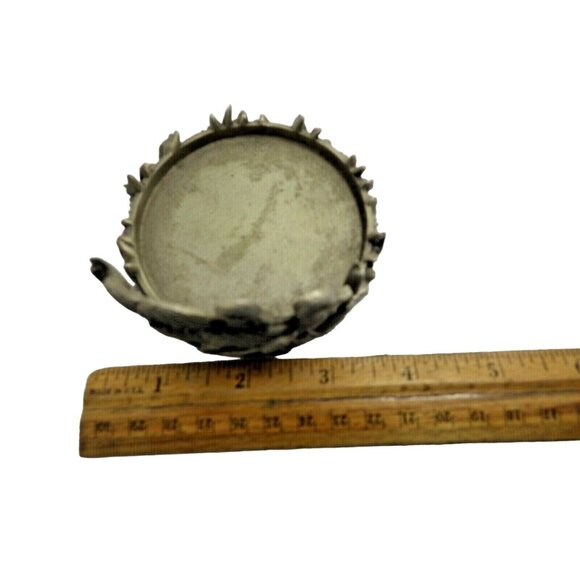 Pewter Candle Holder Ducks Unlimited Base Pillar Cottagecore Lodge Hunting Cabin - Picture 8 of 8